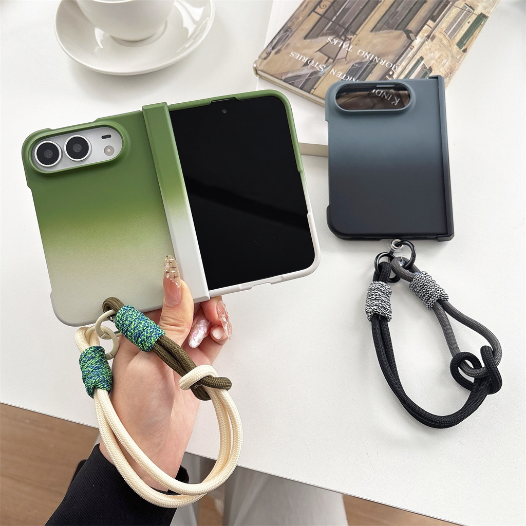 Phone Cases With Loop - Gradient Color Hard PC Hinge Protection