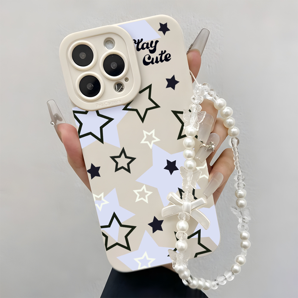 Phone Cases With Loop - Light Blue Black Star Phone Cases