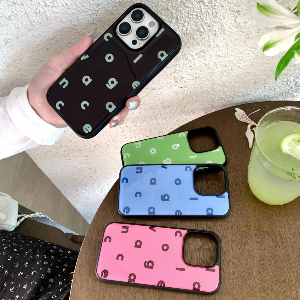 Phone Cases Y2K - Ins Pure Color Simplicity English Letters