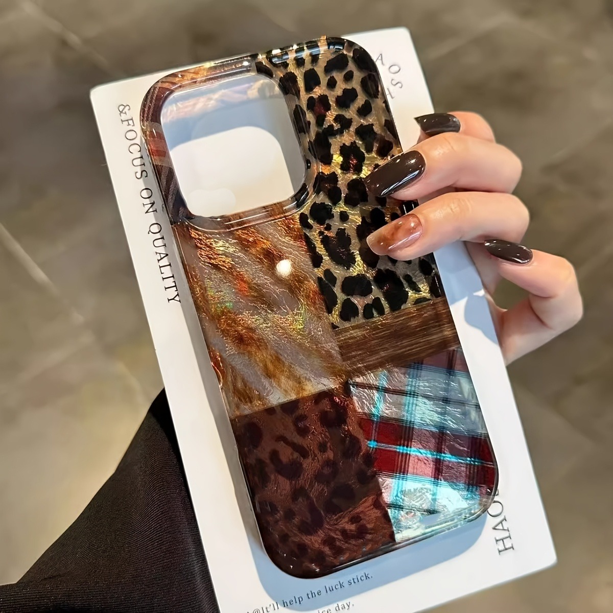 Phone Cases Art - High-End Leopard Print And Tinfoil Design