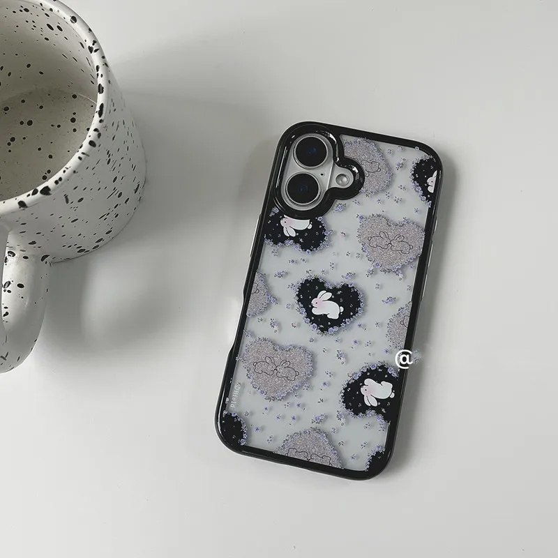 Phone Cases Y2K - Ins Korean Retro Girl Love Rabbit
