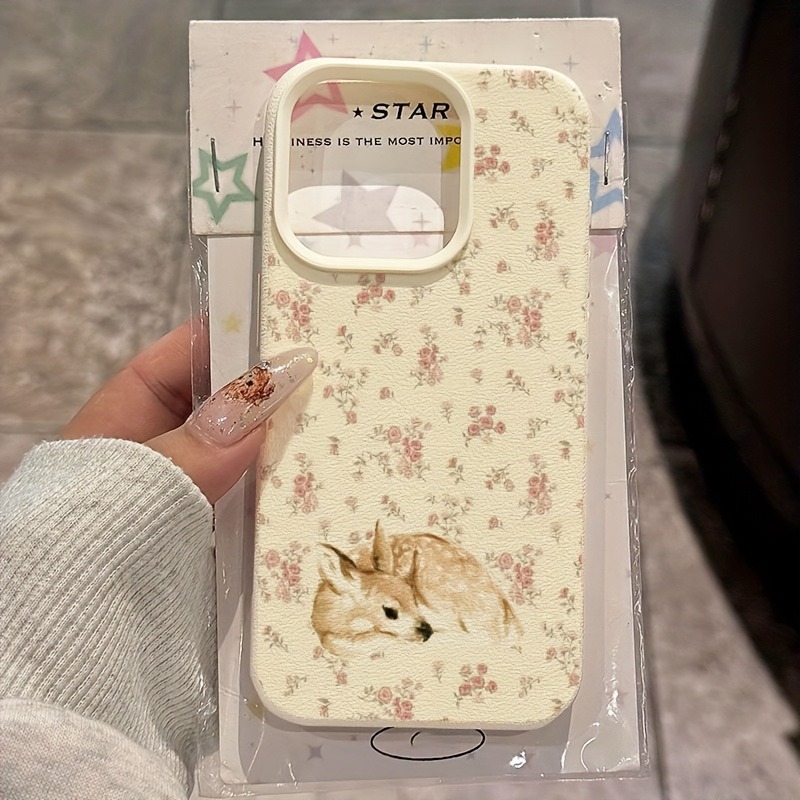 Cute Deer Full Floral Pattern  - Phone Cases Art 评论和价格