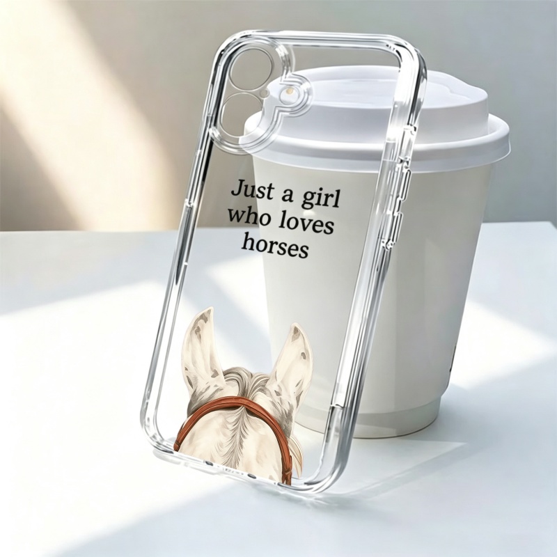 White Horse English Pattern Tr - Phone Cases Horse 评论和价格
