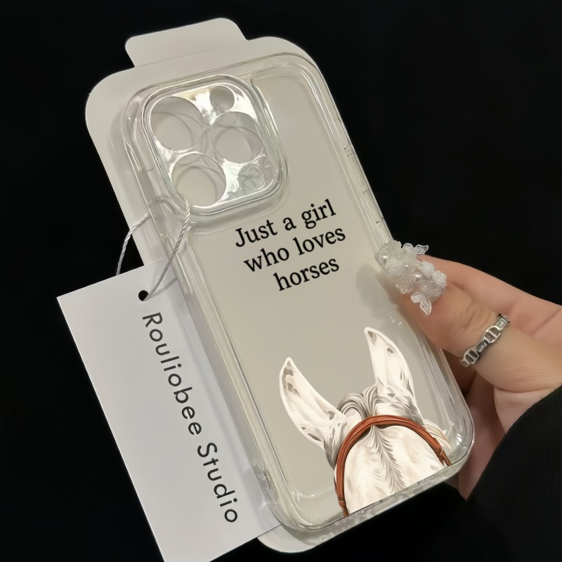 White Horse English Pattern Tr - Phone Cases Horse 评论和价格