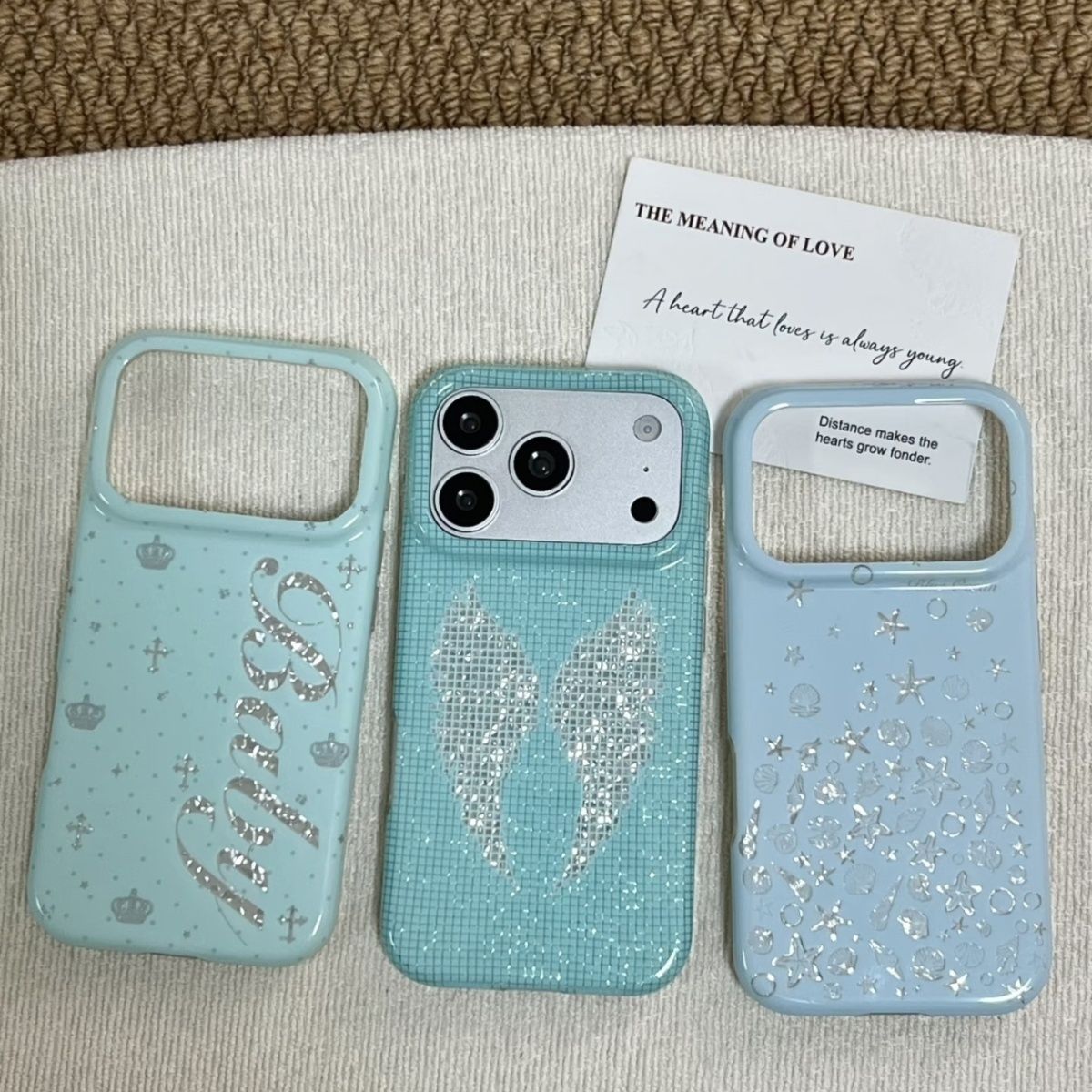 Korean Ins Mint Colored Englis - Phone Cases Y2K 评论和价格
