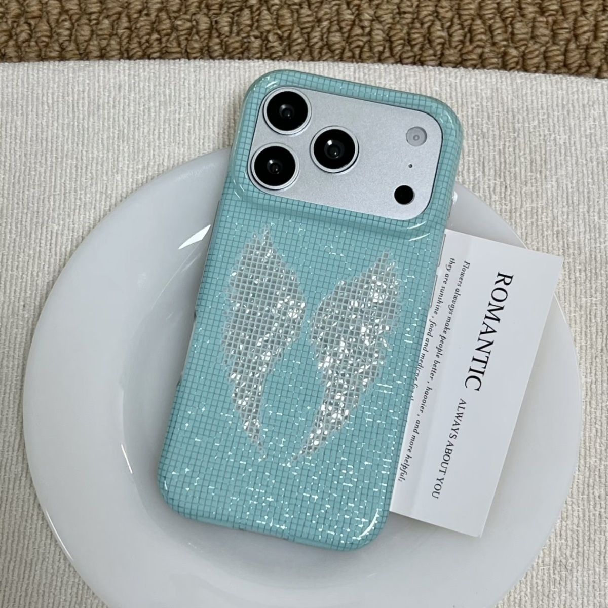 Korean Ins Mint Colored Englis - Phone Cases Y2K 评论和价格