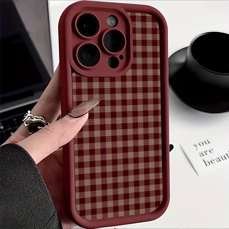 Wine Red Vintage Red-Brown Pla - Phone Cases Red 评论和价格