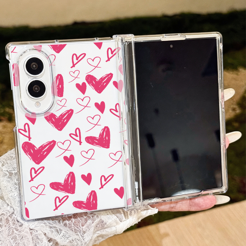 Cute Hearts Pattern Phone Case - Phone Cases Z Fold 6 评论和价格