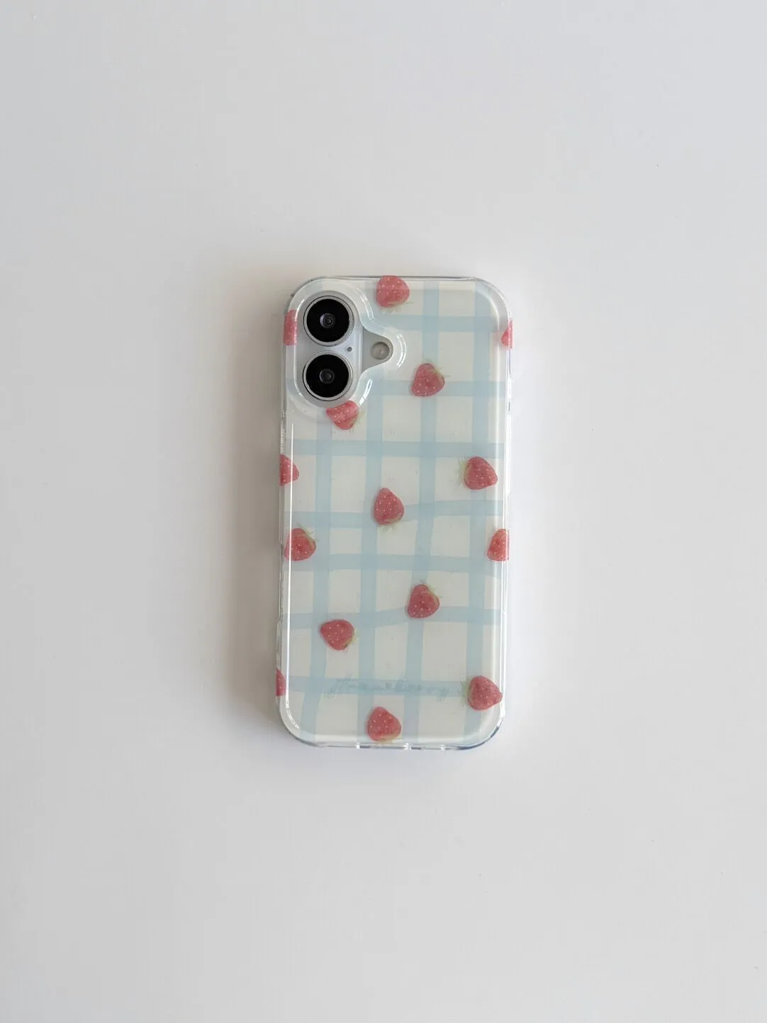 Fresh Blue Grid Pattern Strawb - Phone Cases Y2K 评论和价格