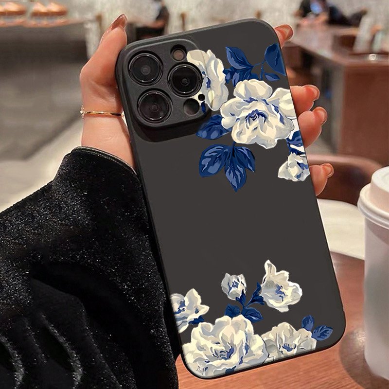 Blue and White Flower Phone Ca - Phone Cases Galaxy A17 评论和价格