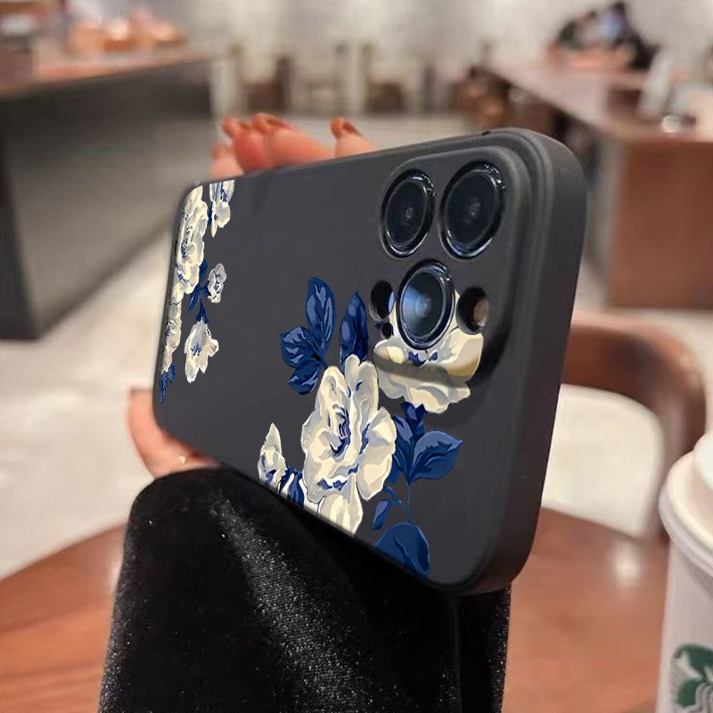 Blue and White Flower Phone Ca - Phone Cases Galaxy A17 评论和价格