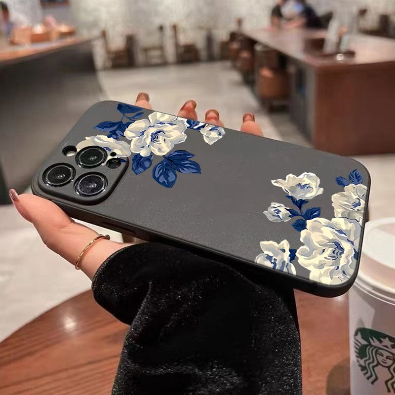 Blue and White Flower Phone Ca - Phone Cases Galaxy A17 评论和价格