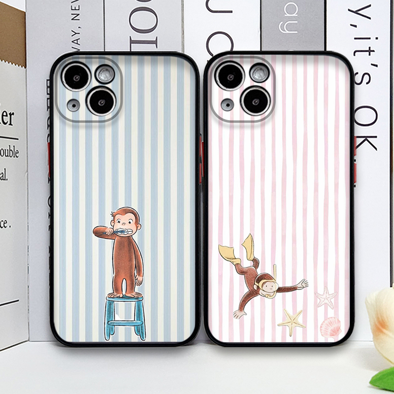 Cartoon Striped Monkey Holding - Phone Cases Y2K 评论和价格